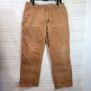 Vintage Carhartt Distressed Duck Double Knee Brown Utility Work Pants, 18x32